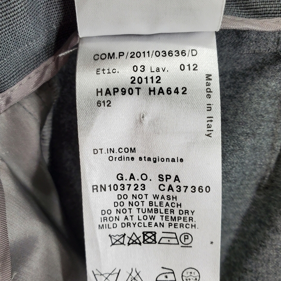 Giorgio Armani Gray Career Pants Trousers Hi Rise Tapered Wmns IT 46 US 10 36x35 - Picture 12 of 13